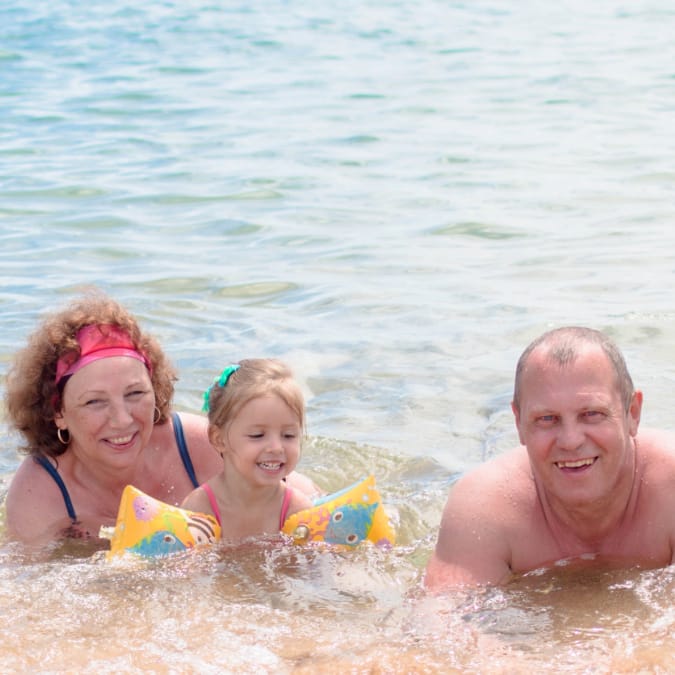 swimming grandkids vacation