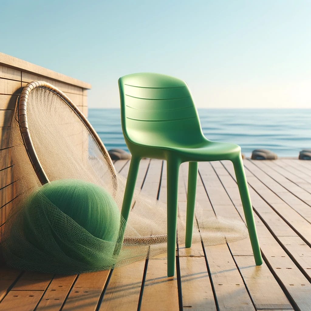 chair and fishing net