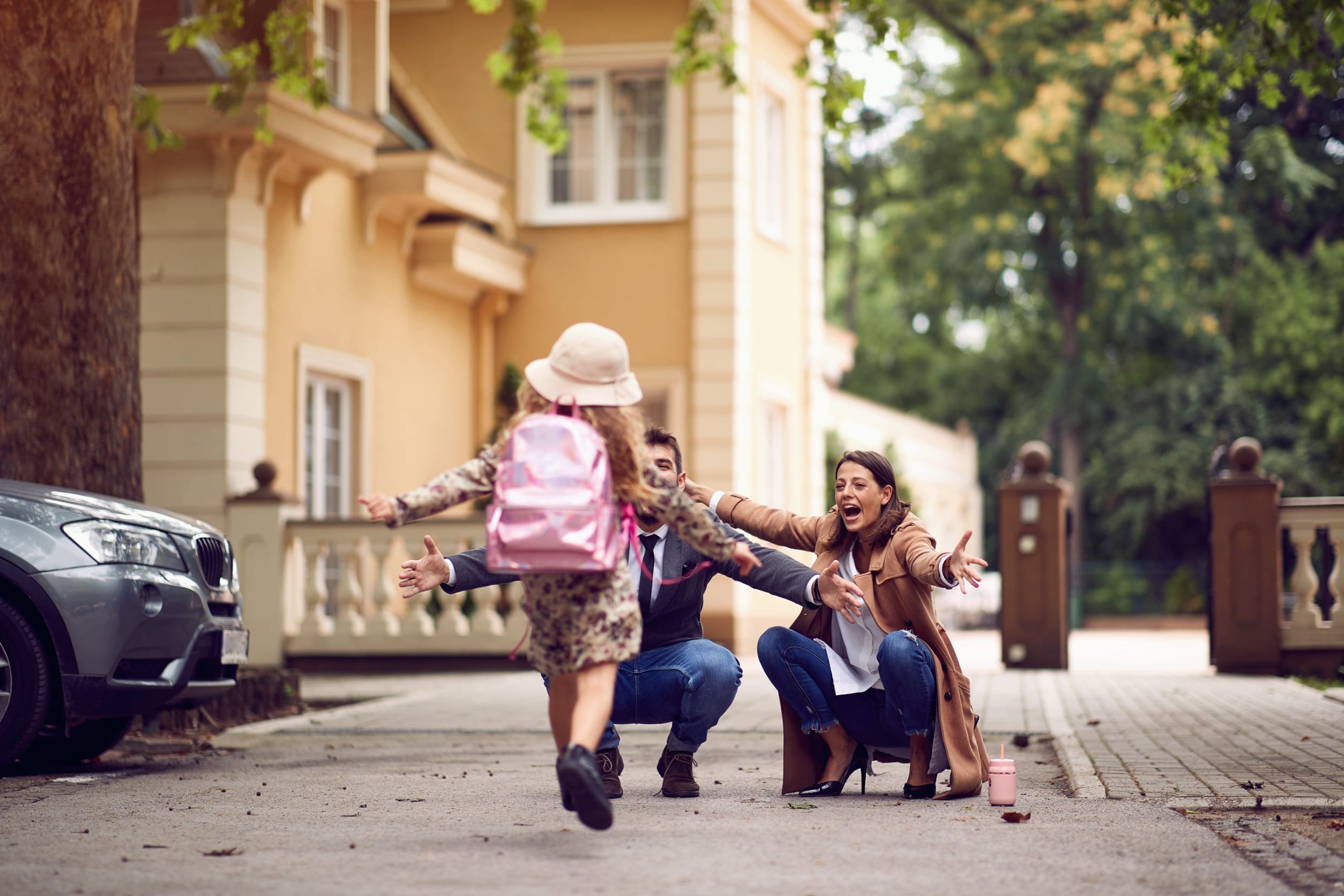 parents picking up child from school