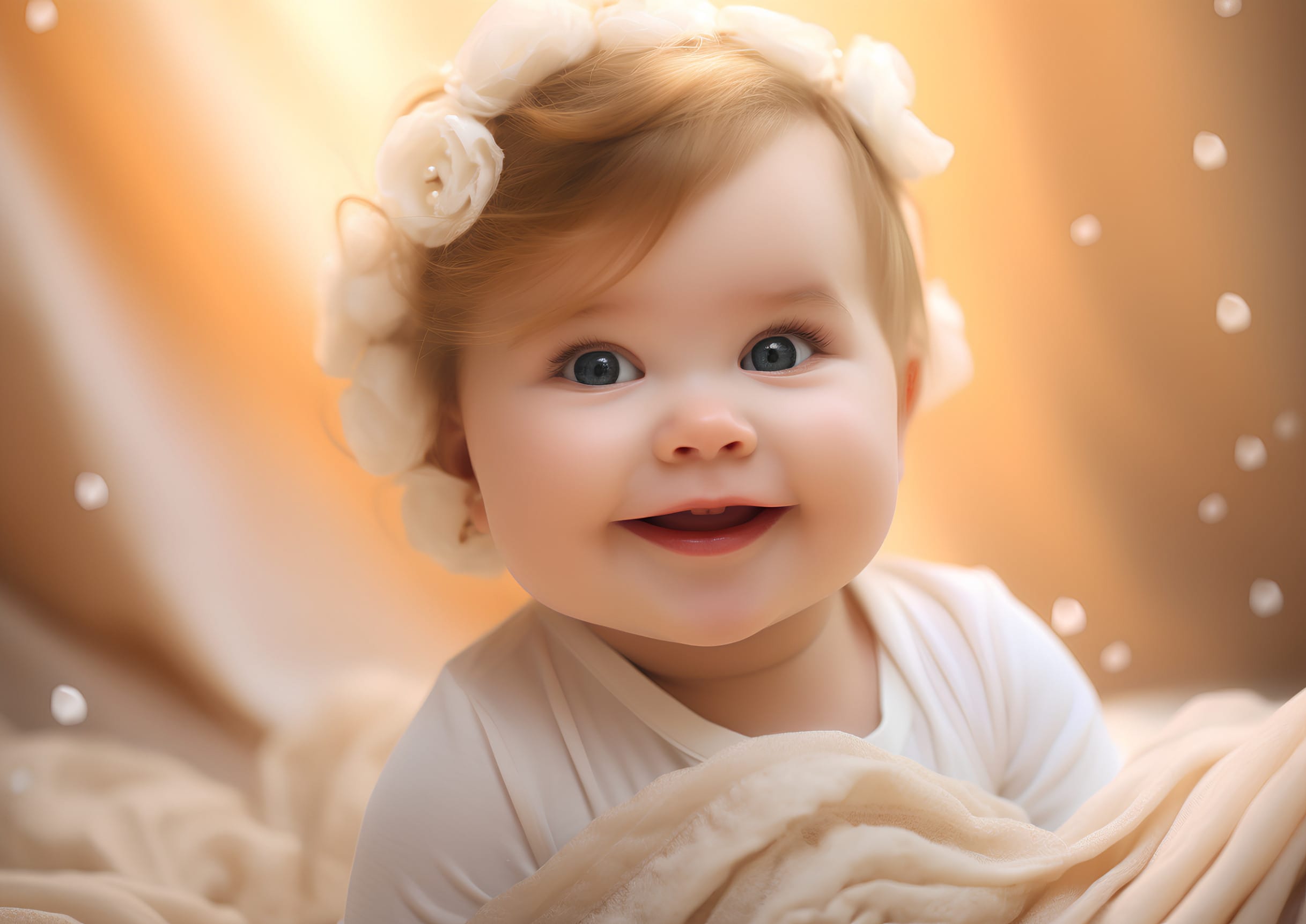 Portrait of a cute little girl with blue eyes. Vintage style.