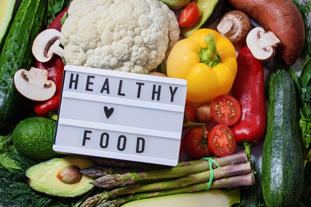 various vegetables isolated on white background.