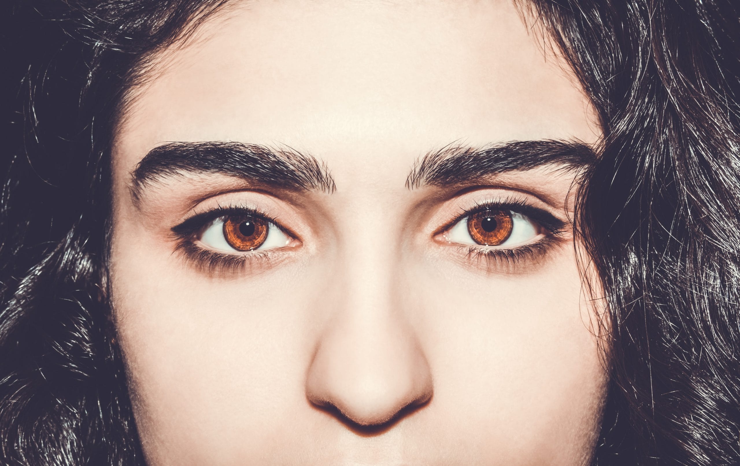 Beautiful insightful look brown woman's eyes